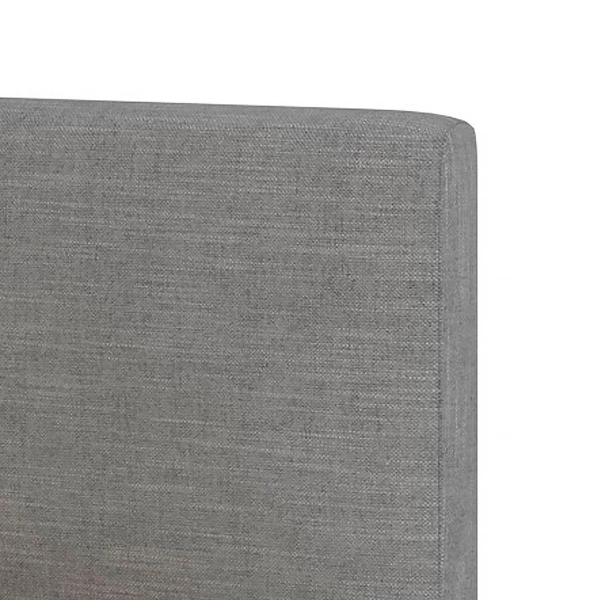 Détail de la tête de lit du lit ANDY 140x190 cm avec coffre de rangement en finition tissu gris