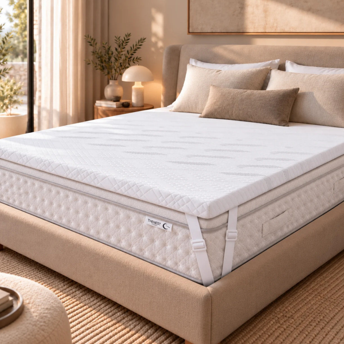 Lifestyle picture surmatelas PLUME 160x200 cm + THENEST160