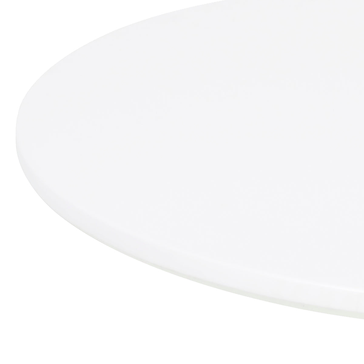 Détail du plateau laqué blanc de la table TULIPS